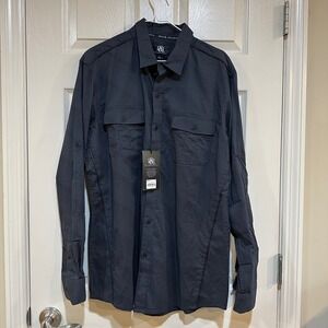 Rock & Republic Mens Slim Fit Long Sleeve Button Down Shirt Gray Large NWT